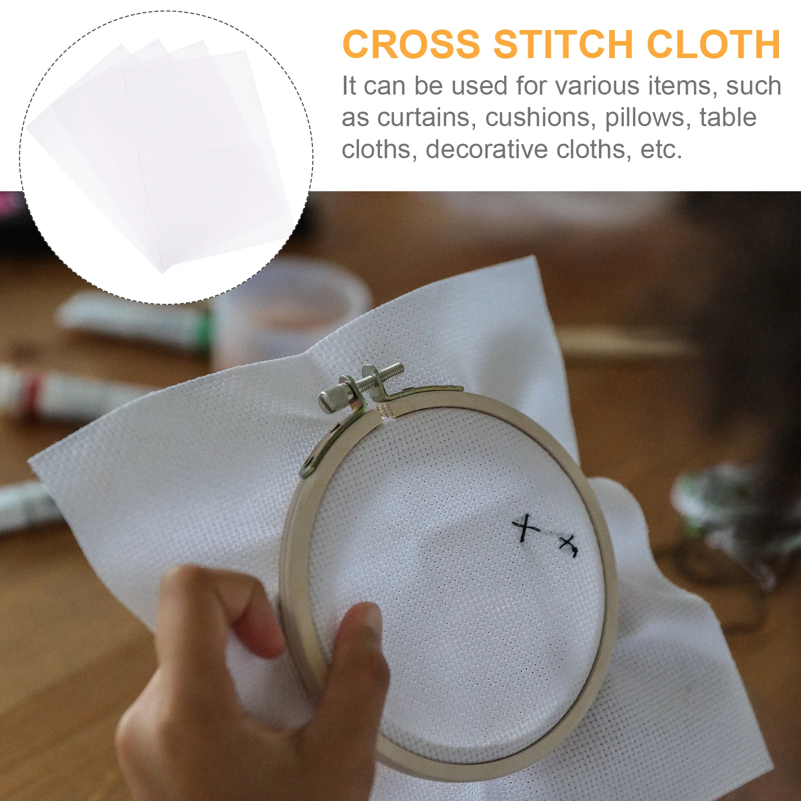

2 Pcs Cotton Cross Stitch Cloth 45x30cm White DIY Embroidery Supplies Perfect for Curtain Sofa Pillow Tablecloth Projects