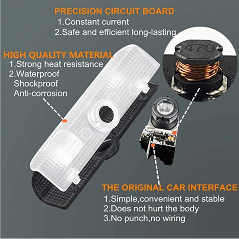 2Pcs Auto Tür Willkommen Licht LED Laser Projektor Licht Auto Zubehör Für Nissan NAVARA 2015-2021 2016 2017 2018 2019 2020 2021 – Detail 2