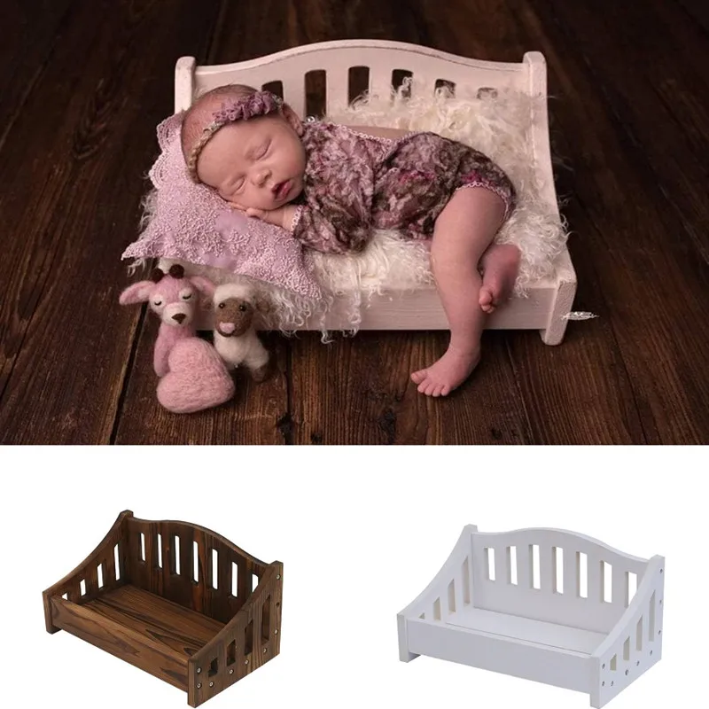 Handmade Baby Bamboo Bench Newborn Photography Props Wood Bed Infant Poses Baby Photography Prop Studio Background Props