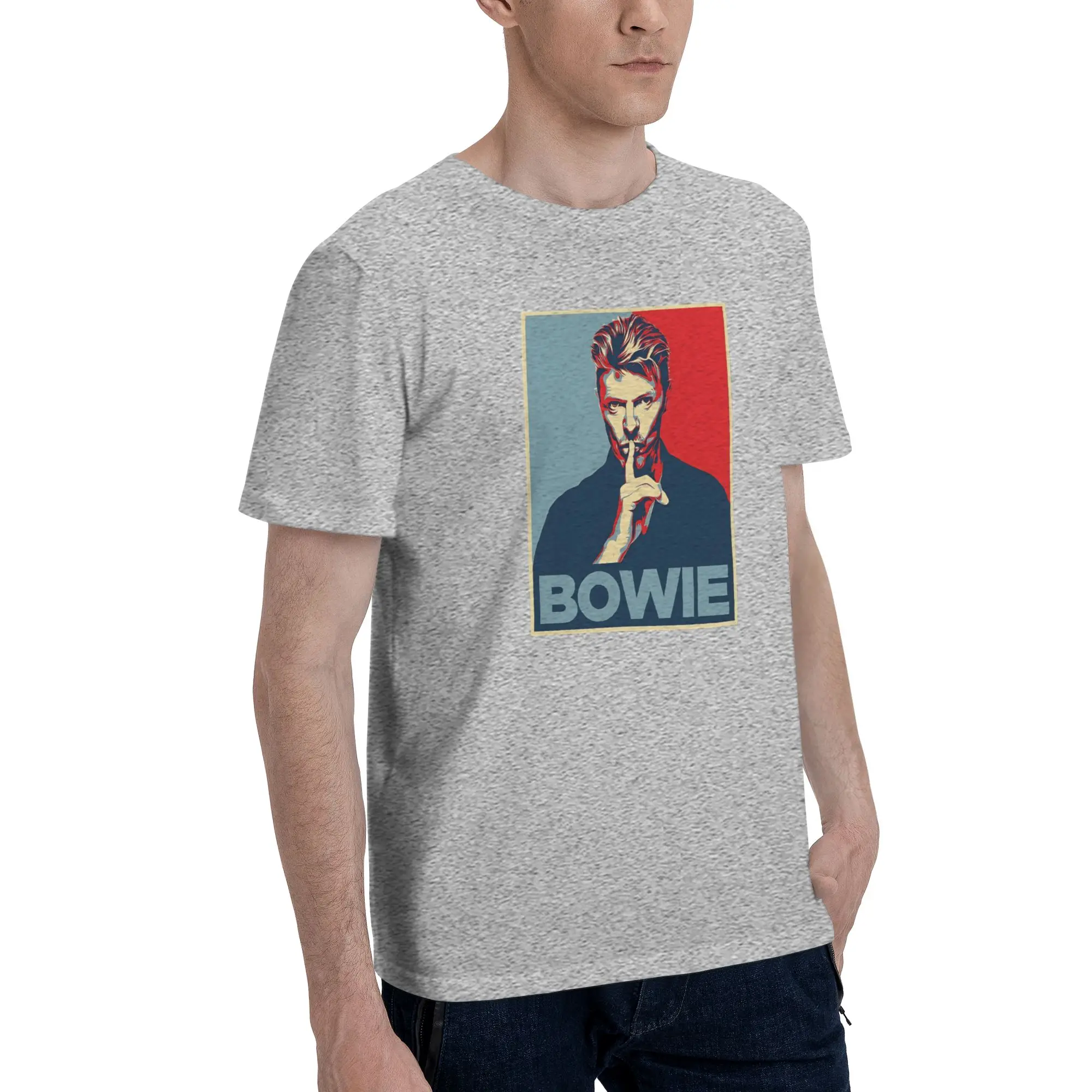 1 Piece Hand Funny Graphic 100% Cotton T-Shirt Aladdin Sane Tops Tees For Men