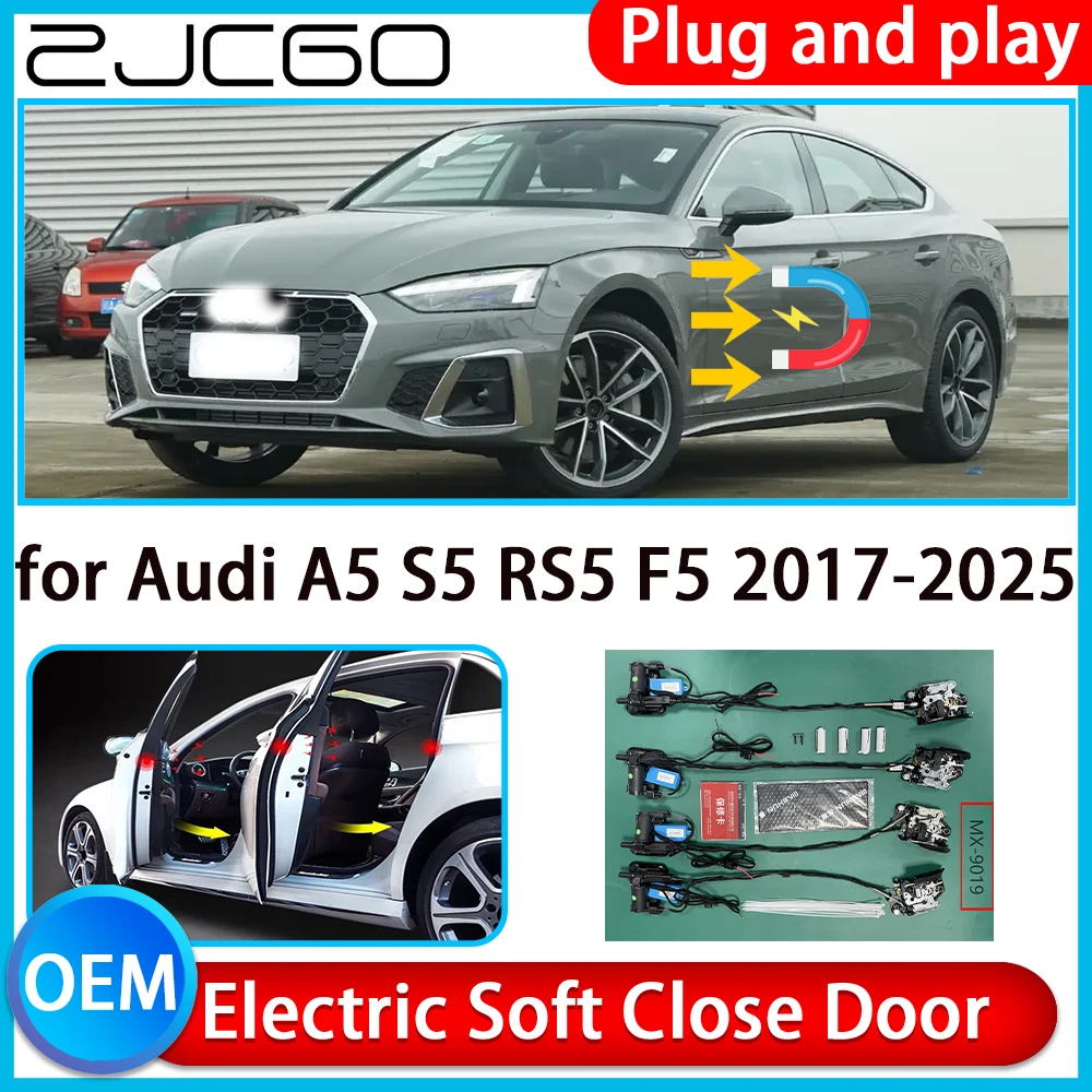 

ZJCGO for Audi A5 S5 RS5 F5 2017-2025 Auto Pull Car Soft Close Kit Door Power Latch Electric Door Catch Soft Closing Assist