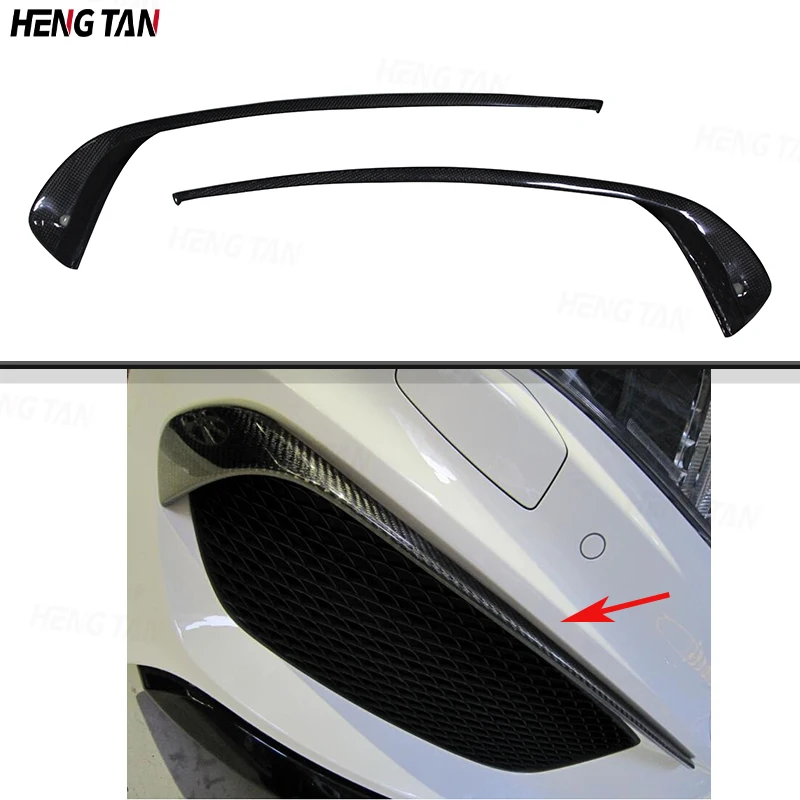 Carbon Fiber Car Front Bumper Fog Light Covers Lamp Trim Splitters Parts For Mercedes Benz CLA Class W117 CLA200 CLA260 Body kit