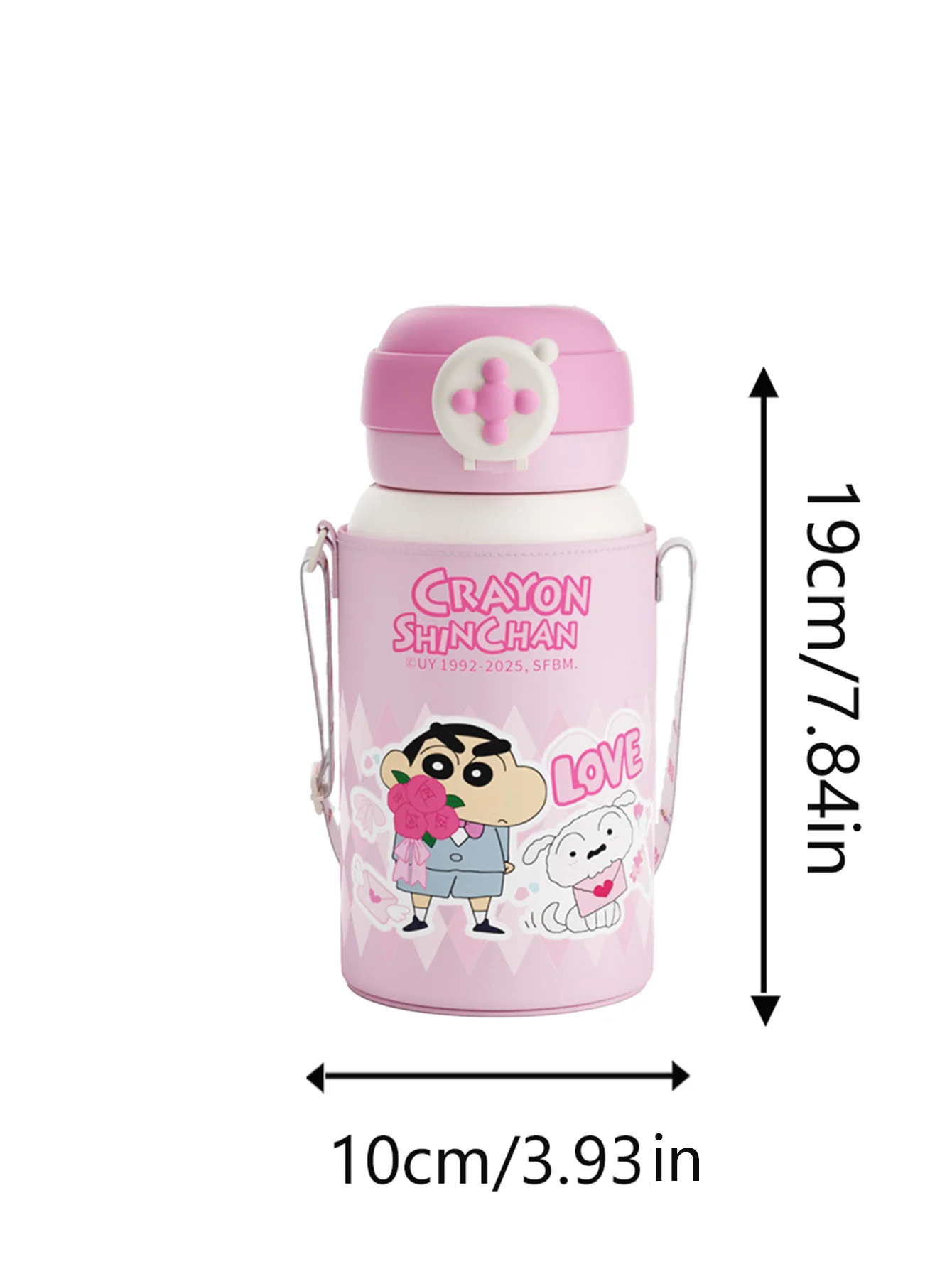 Crayon Shin-Chan Insulated Cup, Baby-Grade 316L Stainless Steel, Insulated Hot and Cold Water Bottle, Direct Drinking Straw Cup, Dual-Use Children's School Water Bottle, High-Value New Model