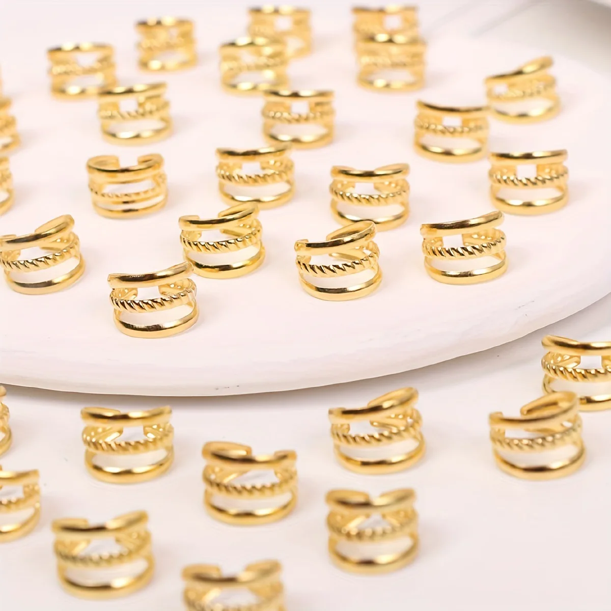 40 قطعة/الوحدة خواتم الشعر الذهبي مايكرو الشعر الرهبة الضفائر Dreadlock الخرز قابل للتعديل الأصفاد مقاطع ل اكسسوارات للشعر الديكور