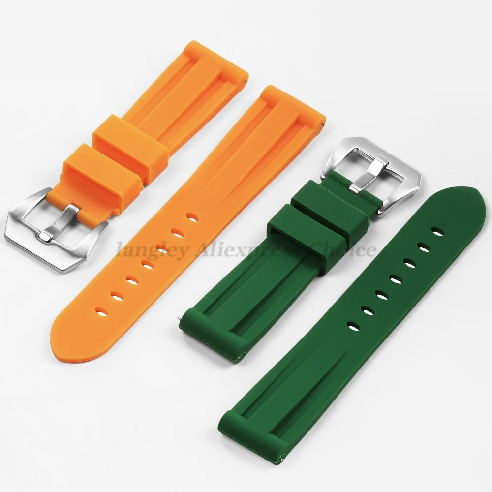 20mm 22mm 24mm 26mm Rubber Silicone Strap for Panerai PAM for Casio Men Women Sport Bracelets Watch Band Replacement Wristbelt