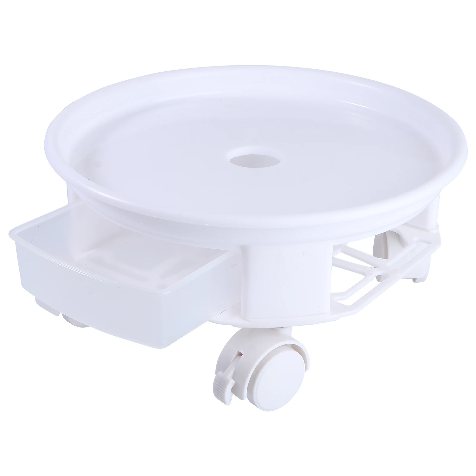 

Swivel Thickened Round Universal Wheel Pallet Base Flower Pot Tray Indoor White Plastic