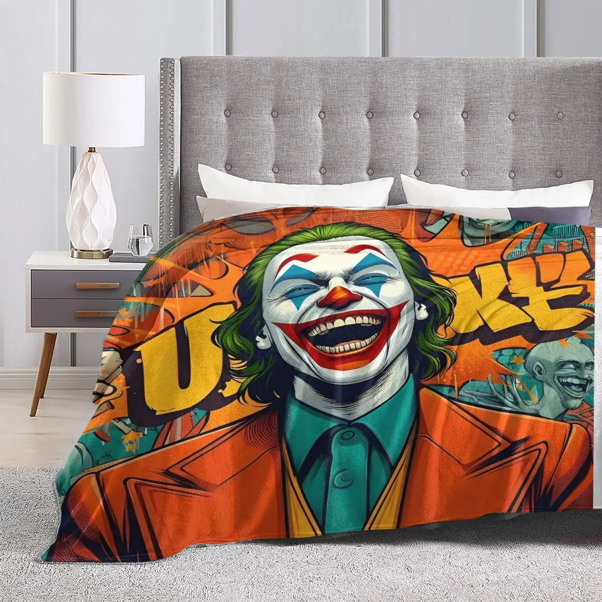 Joker Soft Warm Blanket cartoon Airplane Travel Plush Throw Blanket Graphic Couch Chair Flannel Bedspread Sofa Bed Cover