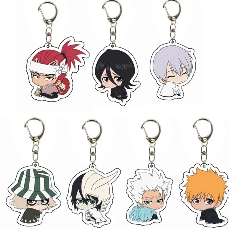 Anime bleach acrylic keychain fashionable Kurosaki Ichigo Ishida uryuu kuiki handcuff cartoon figurines keychain bag kawaii