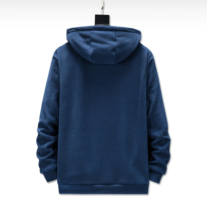 الخريف والشتاء حجم كبير الرجال سترة مقنعين عادية 9XL 8XL 7XL 6XL موضة جديدة الصوف جيب سستة سترة دافئة هوديي. #2