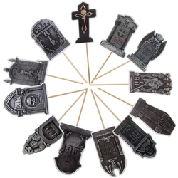 12pcs Tombstone Halloween Picks Halloween Party Cake Tombstones Decorations Tombstones Cupcake Picks Graveyard Cake Picks