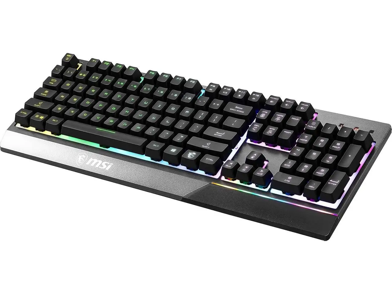 MSI Vigor GK30 Gaming Keyboard - Mechanical Membrane Switches, 6-Zone RGB, Water Repellent & Splash-Proof, 5000 DPI - Black