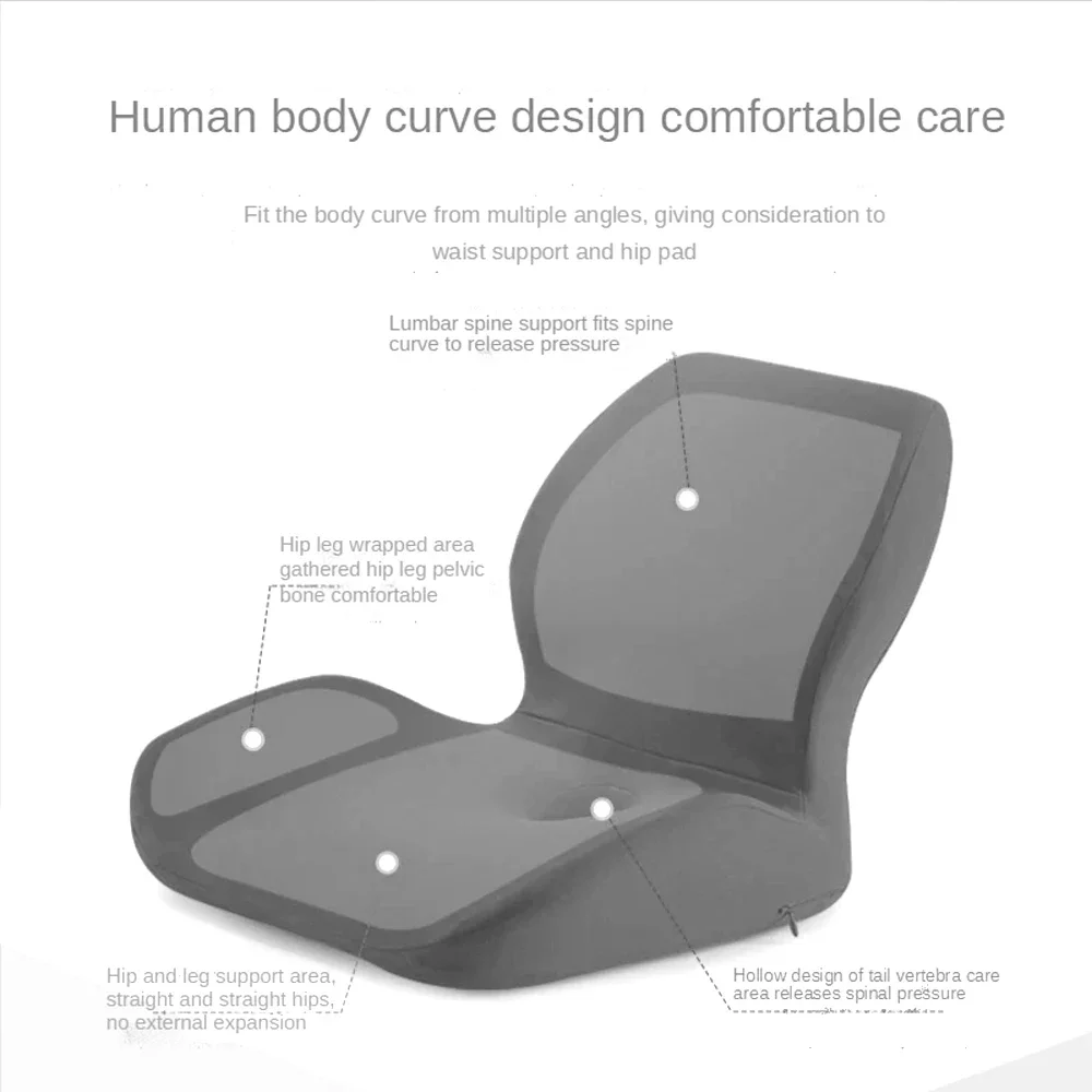 Large Car Seat Cushion with Lumbar Support Pillow for Office Chair,Memory Foam Non-Slip Butt Pad for Tailbone Pain Relief