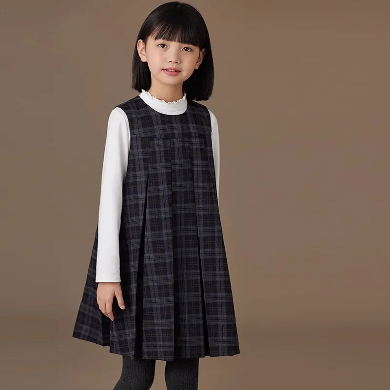 

Early Autumn 2024 New Product Sundress England Style Skirt Preppy Styleshirt Plaid Dress Fashion Matching Dress Tank Skirt