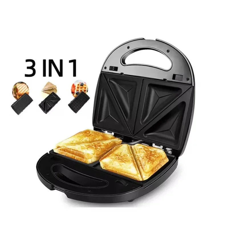 

Multifunctional Electric 3 in 1 Stainless Steel Household Commercial Removable Plate Breakfast Sandwich Maker Bread Maker