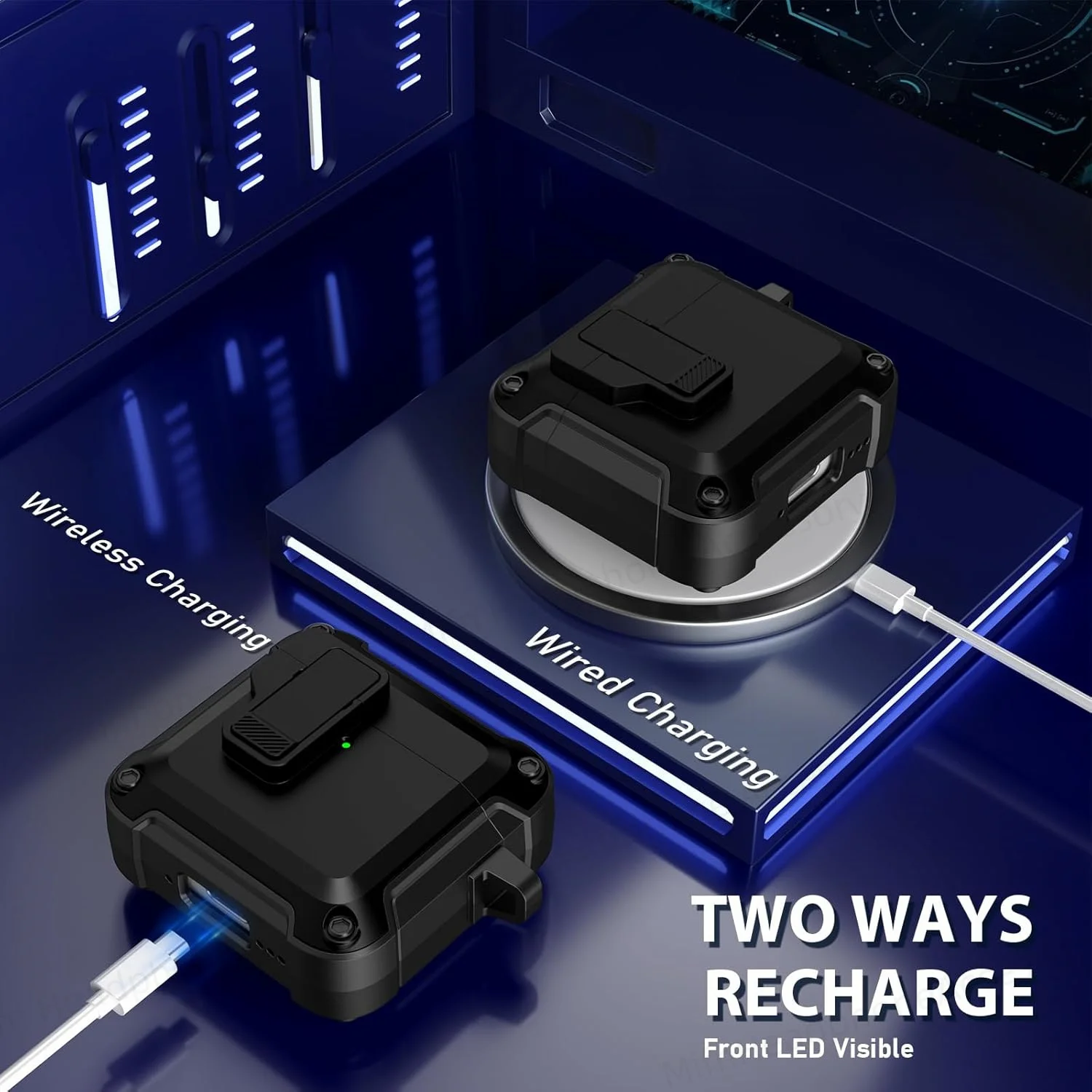 에어팟 4 2024 이어폰 케이스용 보안 잠금 장치, 충격 방지 보호 커버, 에어팟 4 세대 이어버드 케이스, 키체인 포함