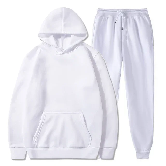 Solid Color Men Spring And Autumn Men And Women Suits Jogging Hoodie And Sweatpants Suit Men Jogging Suits Sportswear Casual Set