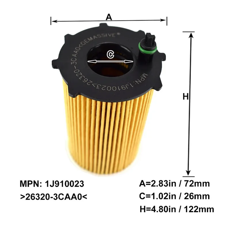 Tonlinker OE 26320-3CAA0 Car Oil Filter for For HYUNDAI Santa Fe CM/DM 3.3L/3.5L V6 2010-2018 For KIA Sorento 3342CC 2012-2018