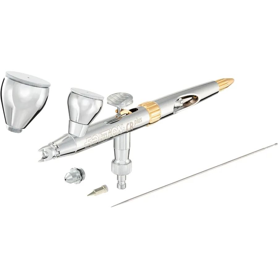 Airbrush Evolution 2024 CRplus German-Engineered Dual Action Painting Set with Gravity Feed for Precision Detailing and Smooth