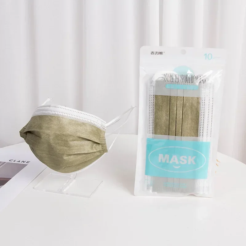 Disposable 10pcs 3 Layer Non Woven Mouth Mask Filter Anti - Dust Breathable Earloops Adult Masks 1 Pack