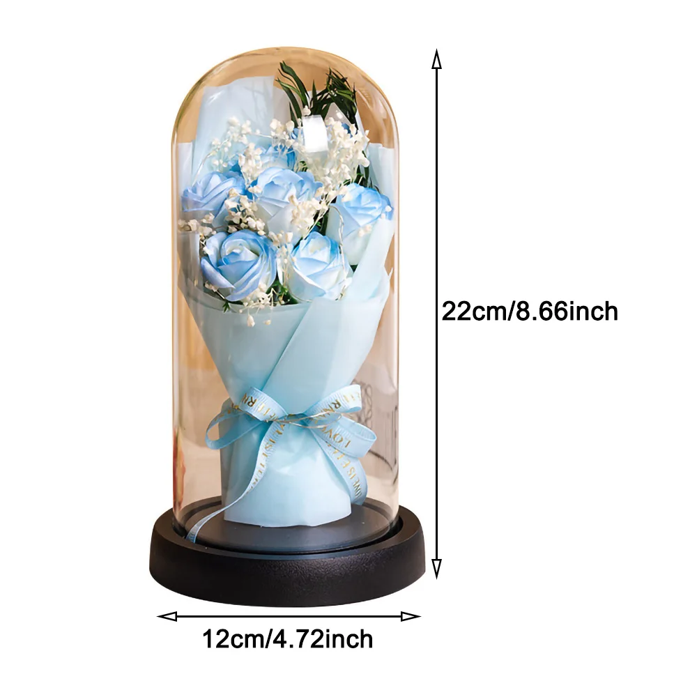 Ewige Rose LED Licht Acryl Abdeckung Blume Valentinstag Geschenk Hochzeit Party Decor Künstliche Rose Blumen Licht Weihnachten Teil – Detail 7