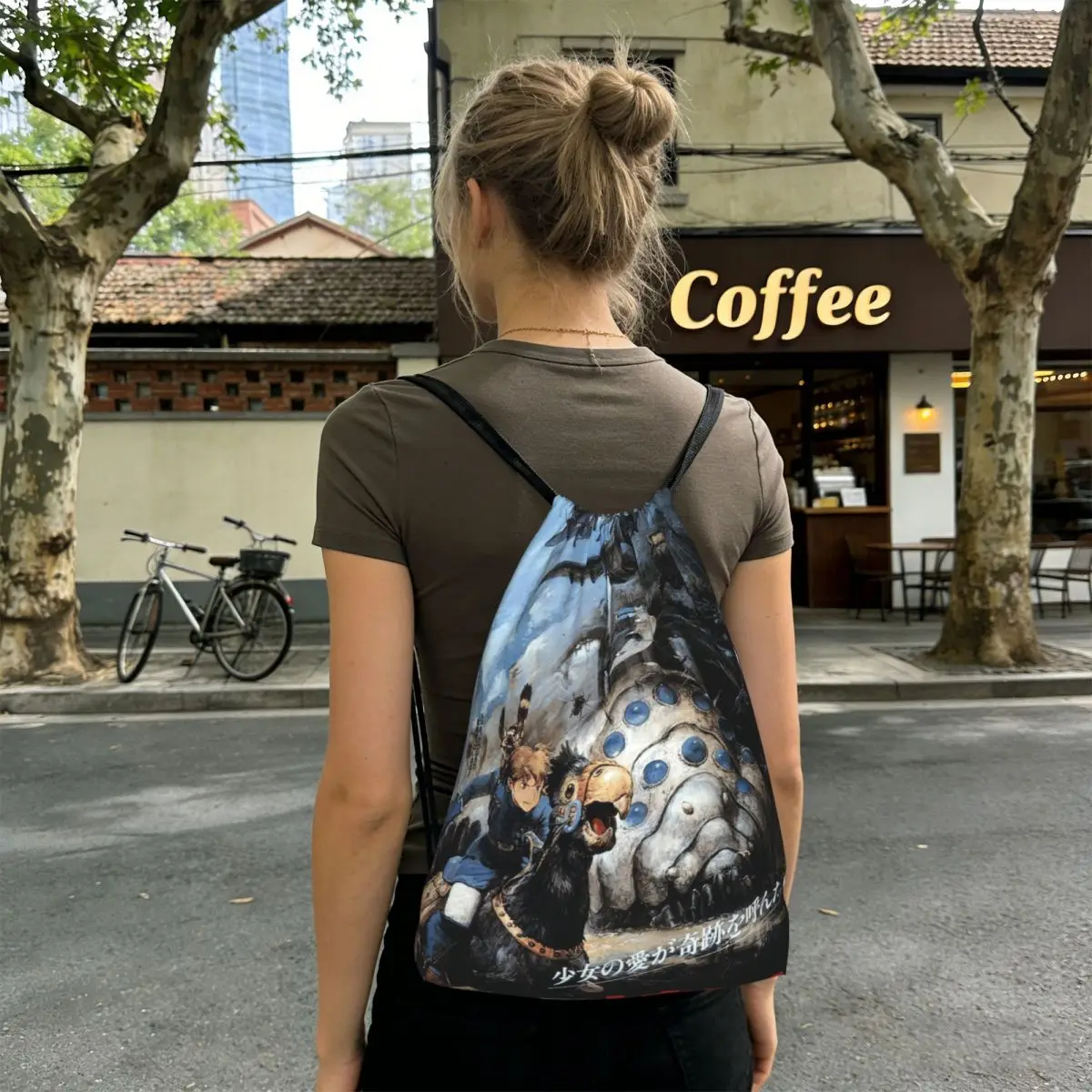 

Nausicaa Of The Valley Of The Wind Anime Backpacks Multi-function Drawstring Bags Sundries Bag Book Bags for Man Woman School