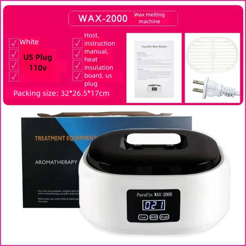 WAX-2000 Paraffine Wax Heater 200W Digitale Display Temperatuurregeling Hand Voet Spa Wax Warmer Machine voor Salon Thuisgebruik