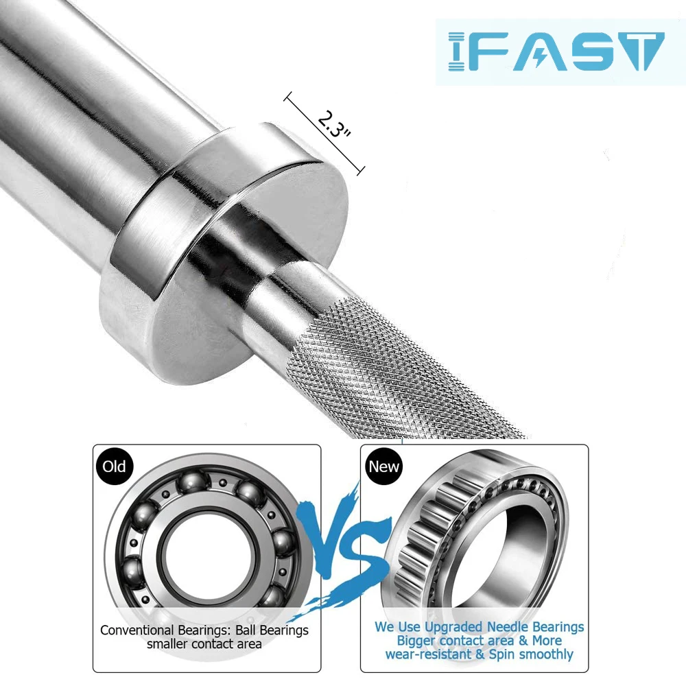 قضيب الحديد للوحات الأولمبية مقاس 2 بوصة، قضيب رفع الأثقال في صالة الألعاب الرياضية المنزلية بطول 4 أقدام من الكروم الصلب بطول 5 أقدام لتدريبات اللياقة البدنية #3