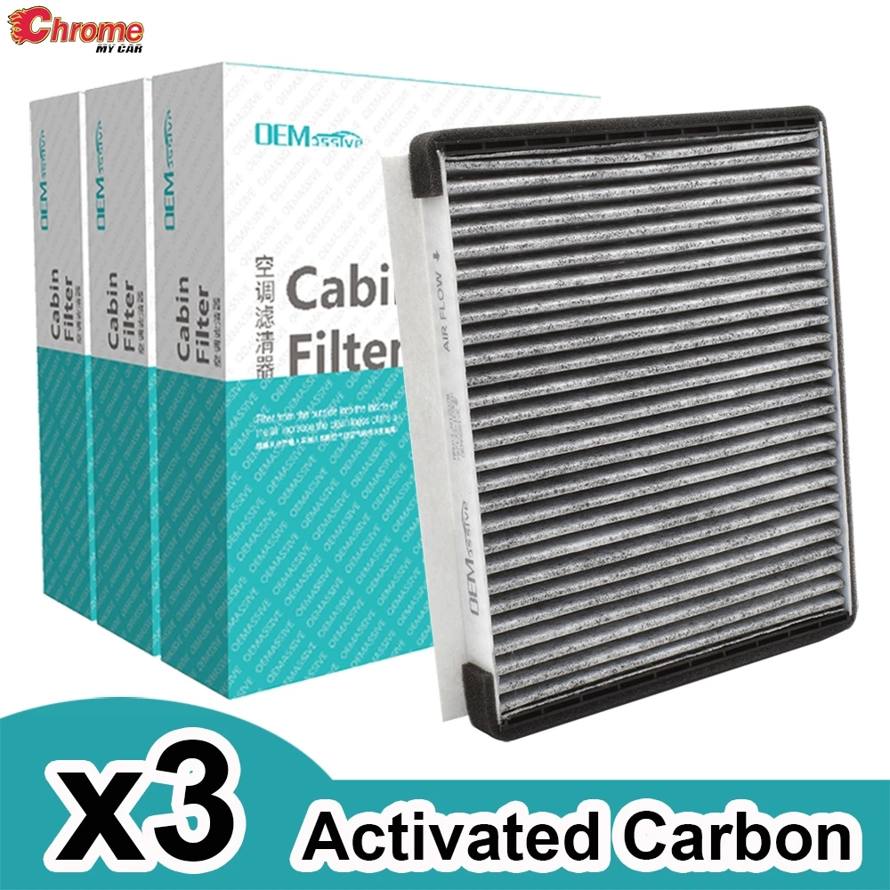 3x Car Pollen Cabin Air Conditioning Filter Activated Carbon 97133-1E000 For Hyundai Accent i30 Kia Carens Cee'd 2013 2014 2015