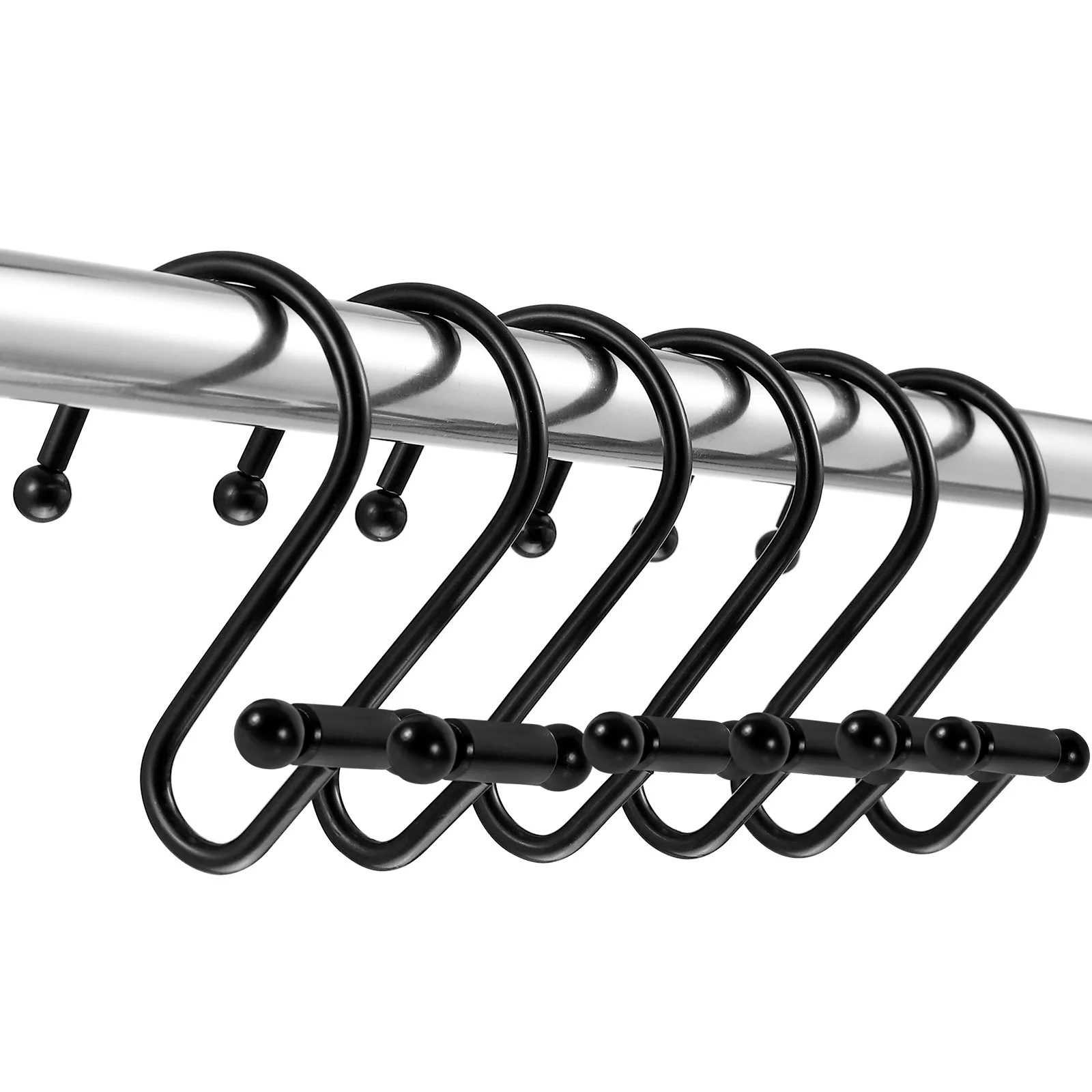 12 قطعة S على شكل الفولاذ المقاوم للصدأ دش الستار الشماعات سهلة التنظيف الحمام ديكور الستار شماعات الحمام السنانير للتعليق