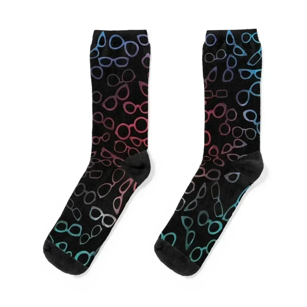 

Watercolor Eyeglasses Pattern Socks football anti slip football sheer Ladies Socks Men's