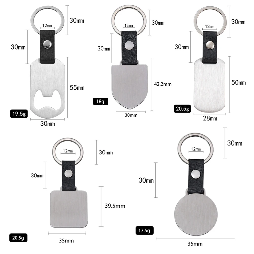 1pcs Stainless Steel Rectangular Key Chain Business Gift Key Chain Laser Engraved Brushed Round Key Chain Wholesale