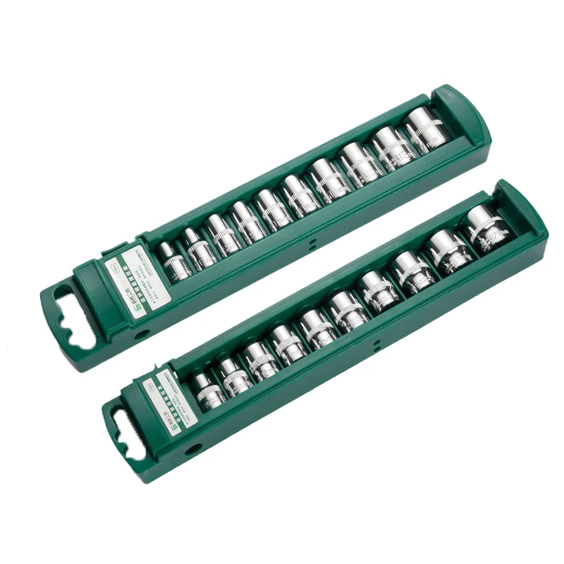 Jeu de têtes de clé à douille hexagonale pour cliquet 1/4 3/8, douille courte et longue, écrou profond, manchon de pilote, extrémité de clé, outil à cliquet avec support