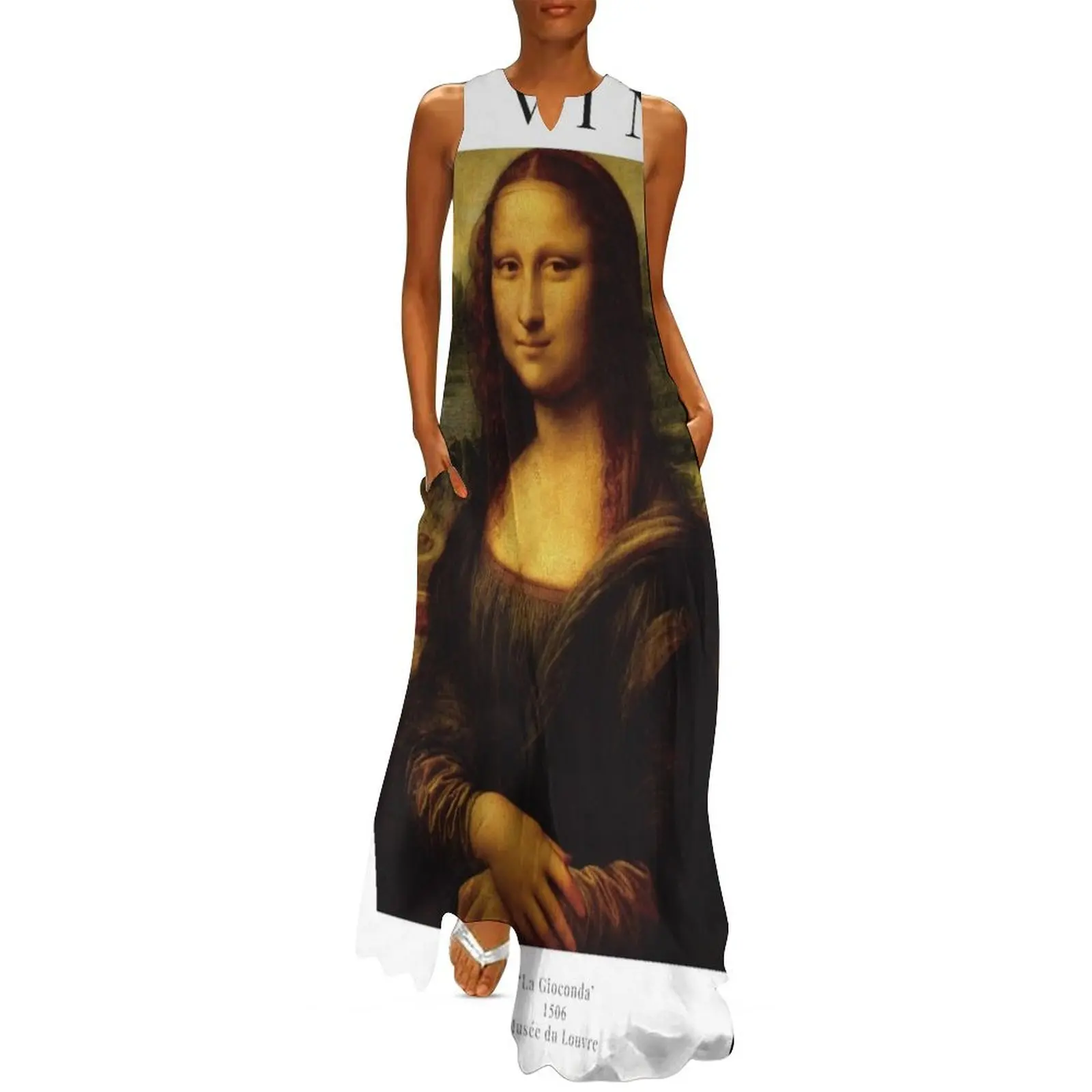 

Monalisa - Leonardo da Vinci - Exhibition Poster Long Dress dresses for woman womens dress Dress