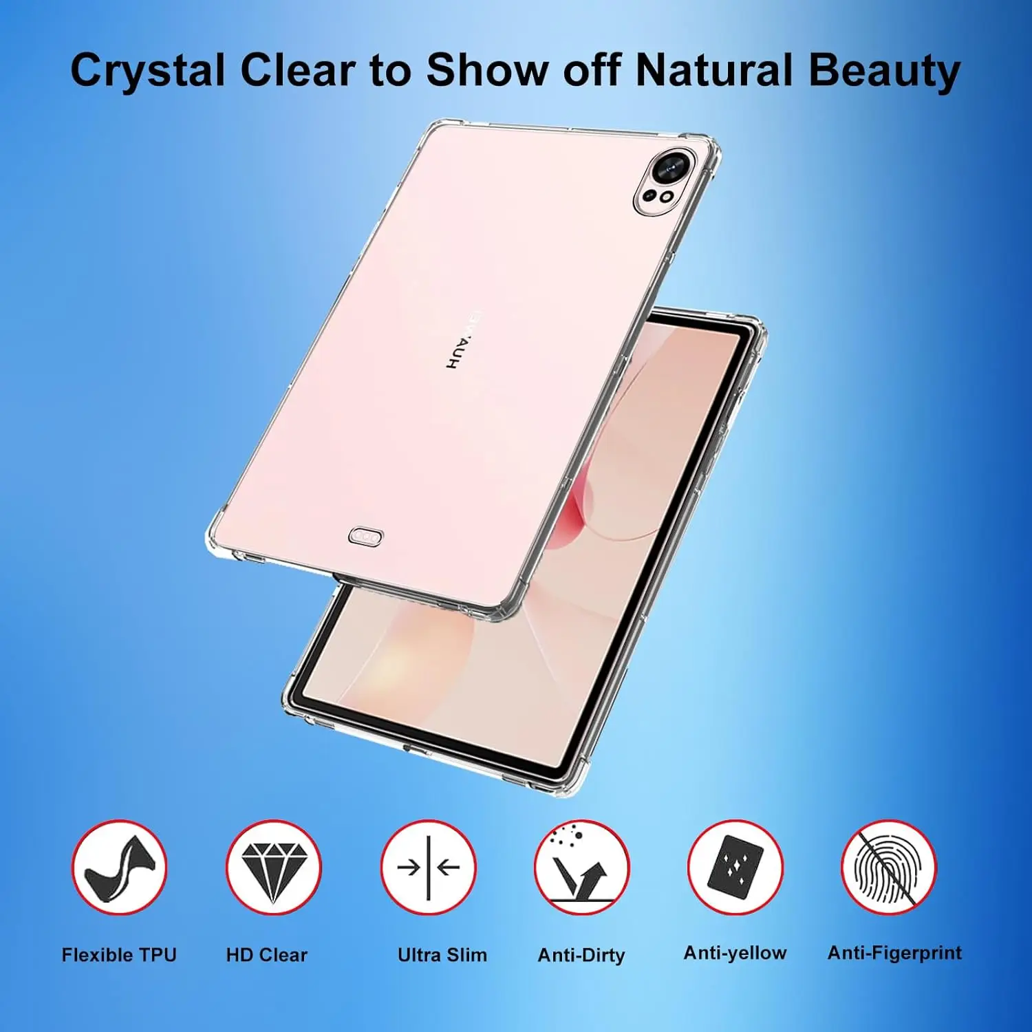 For HUAWEI MatePad 12X (12-inch) 2025/2024 Case Transparent Soft TPU Silicone Cover Reinforced Corners Clear Protection Shell