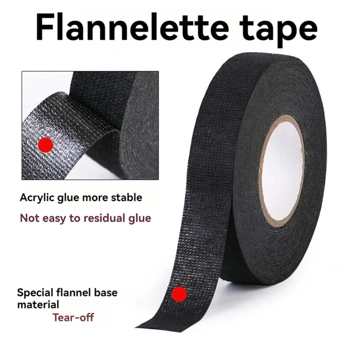 4PCS 25mmx25m Flame Retardant Adhesive Cloth Tape Heat-Resistant Fabric Base Wire Harness Tape for Cable Harness Protect