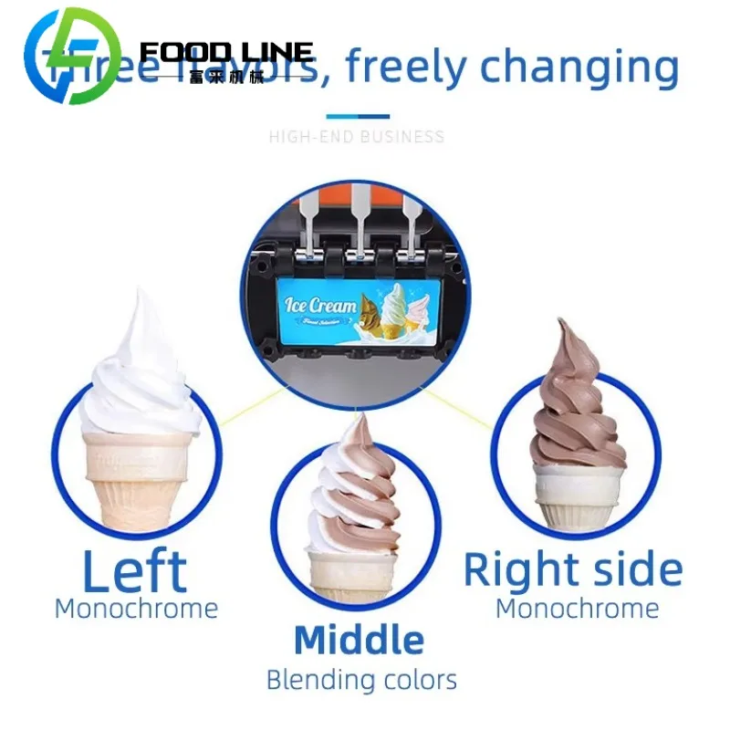 ماكينة صنع الآيس كريم ذات 3 نكهات، ماكينة صنع آيس كريم الزبادي، ماكينة صنع الآيس كريم التجارية الناعمة بسعر الأعمال #2