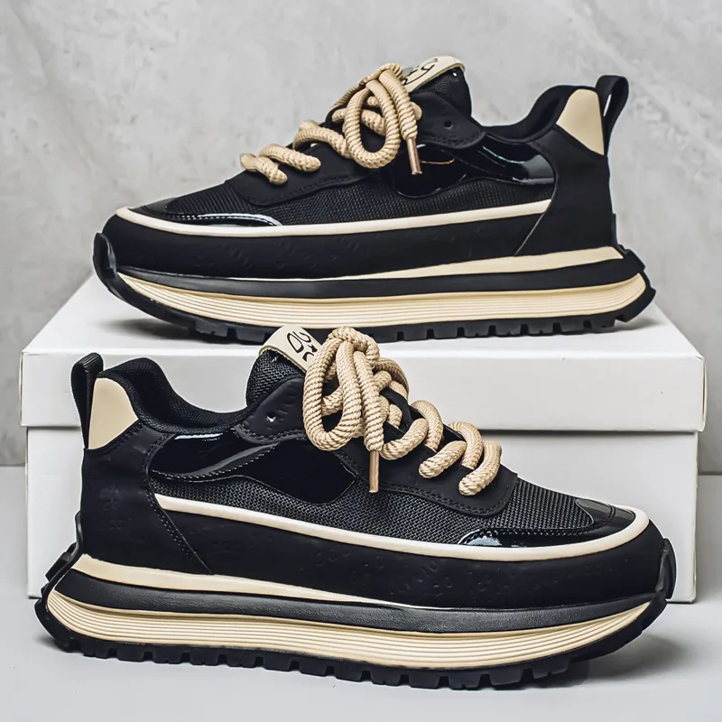 Sneakers for Mens Fad Casual Mesh Men Platform Sneakers Non Slip Comfort Runing Shoes Breathable Low-top Shoes Zapatillas Hombre - Image 4