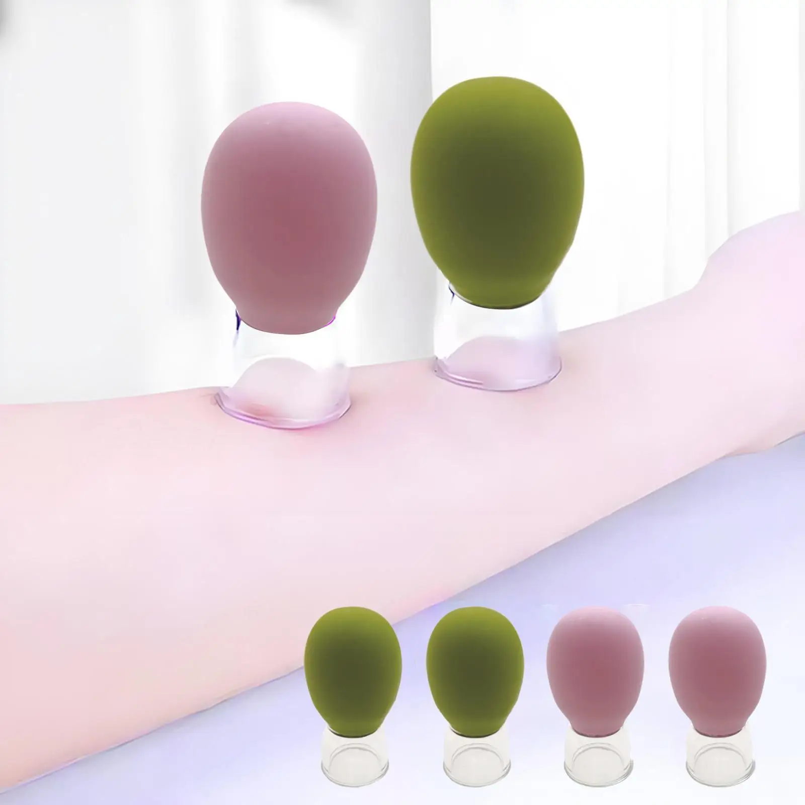 

4x Massage Cupping Cups Vacuum Suction Personal Athletes Facial Cupping Set