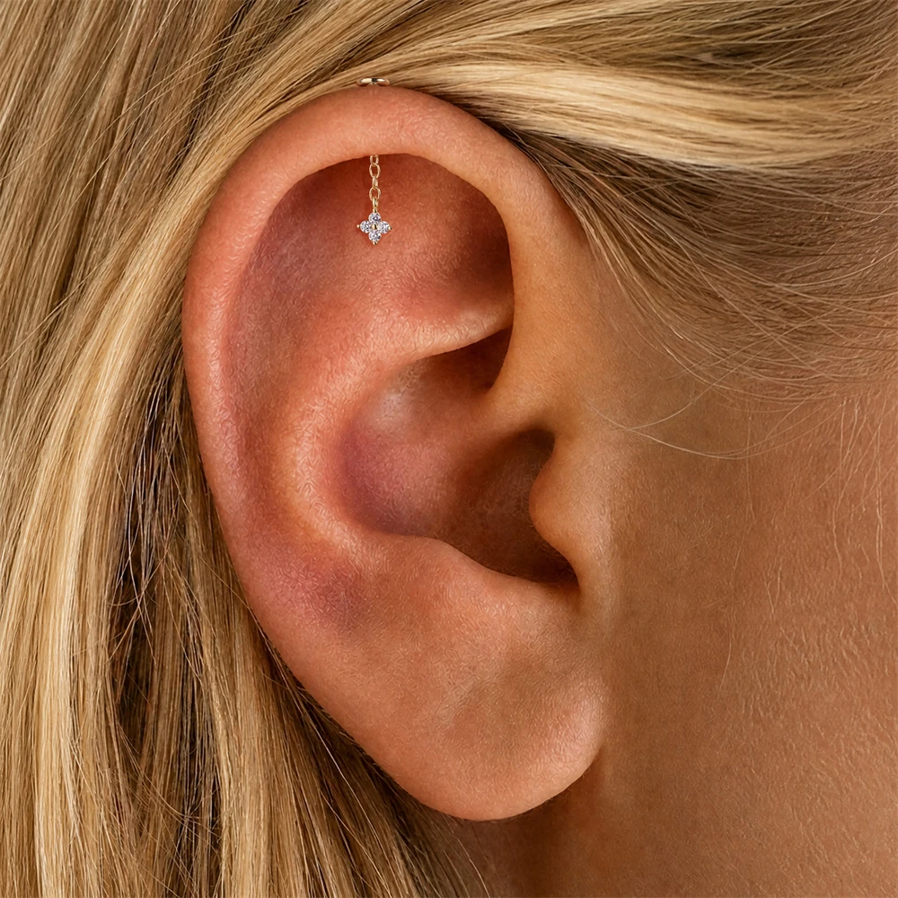 AIDE Pendiente de cadena en es - Tragus Flat Back reseña y precio