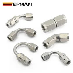 EPMAN 1PC Stainless Steel Straight / 45 / 90 /180 Degree AN3 Brake Swivel Hose End Swivel Coupler Connector Fitting EPSCGPJ