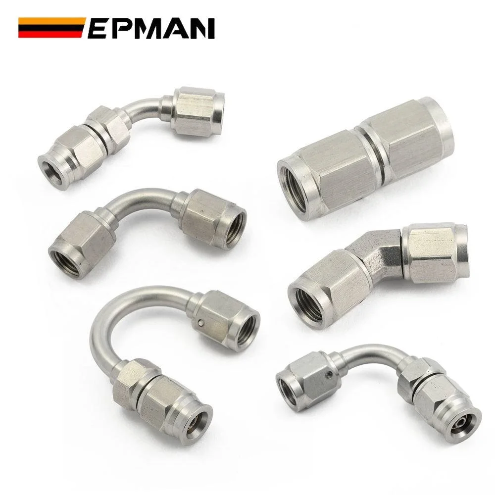 EPMAN 1PC Stal nierdzewna Prosta / 45 / 90 /180 stopni AN3 Hamulec Obrotowy Końcówka węża Obrotowe złącze Złączka EPSCGPJ