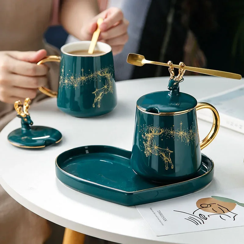 

# Nordic Creative Heating Base With Filter Glass Household Malachite Green Ceramics Luxury Tea Set Ceramics #
