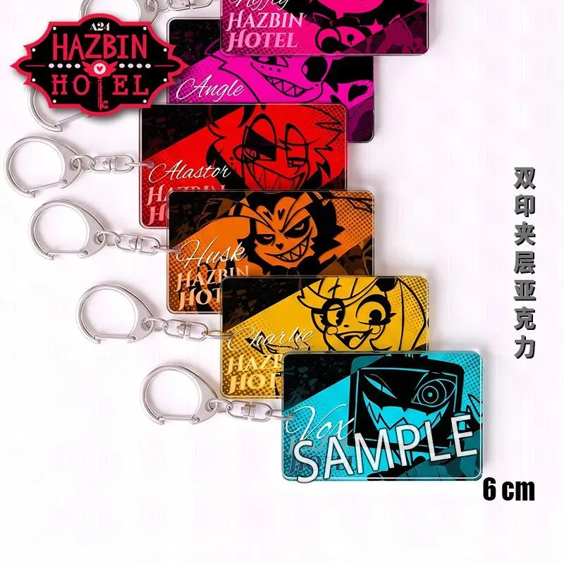 Anime figure Niffty Alastor Vox Husk Lucifer cosplay Cartoon acrylic Key chain pendant Ornament Accessories birthday Gift
