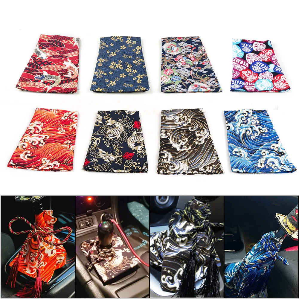 Universal Car Accessories Pattern Style Cotton Katana Shift Lever Knob Dust Cover Racing Samurai Sword Shift Knob Collars