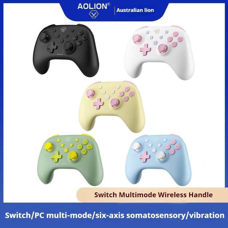 Aolion Game Handle Wireless Bluetooth High Precision Joystick Asymmetric Dual Motor Vibration Strong Endurance Switch Pc Handle