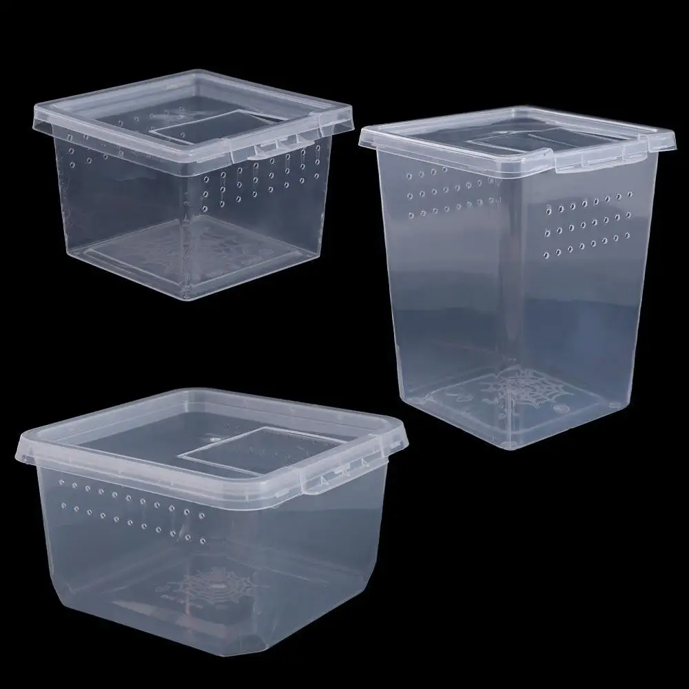 ملحقات الزواحف المنزلية الشفافة صندوق تغذية الحشرات البلاستيكي خزان تفقيس سحلية صندوق المعيشة موئل الزواحف #1