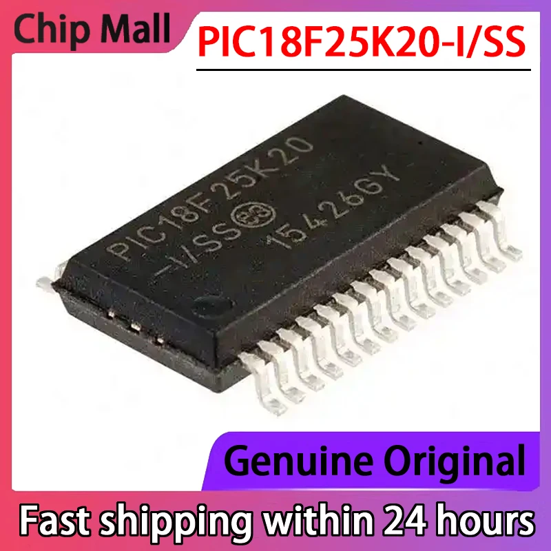 متحكم أصلي MCU IC ، PIC18F25K20-I SS PIC18F25K20 SSOP-28 ، 2 قطعة