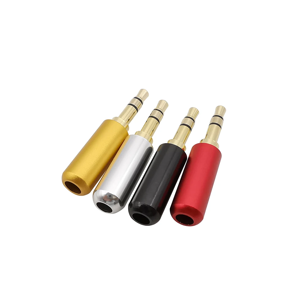 3.5mm 3/4 Poles Headphone Plug Stereo Male Gold Plated Audio Adapter 3.5 Hifi Speaker Earphone Jack AUX Solder Wire Connector