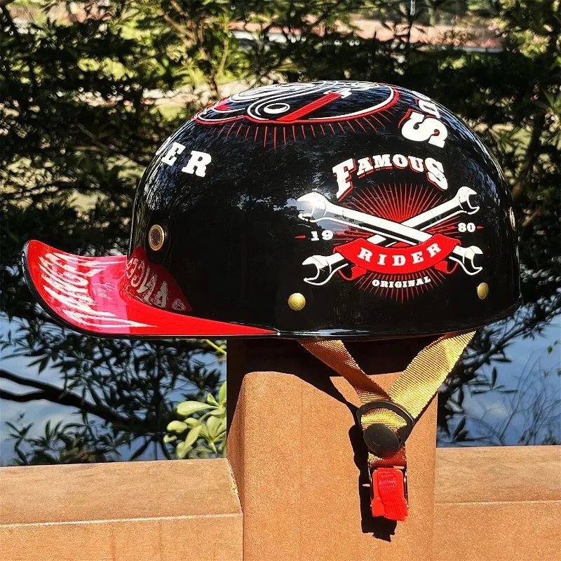 

Vintage motorcycle helmet Electric male pedal motorcycle half helmet electric helmet riding