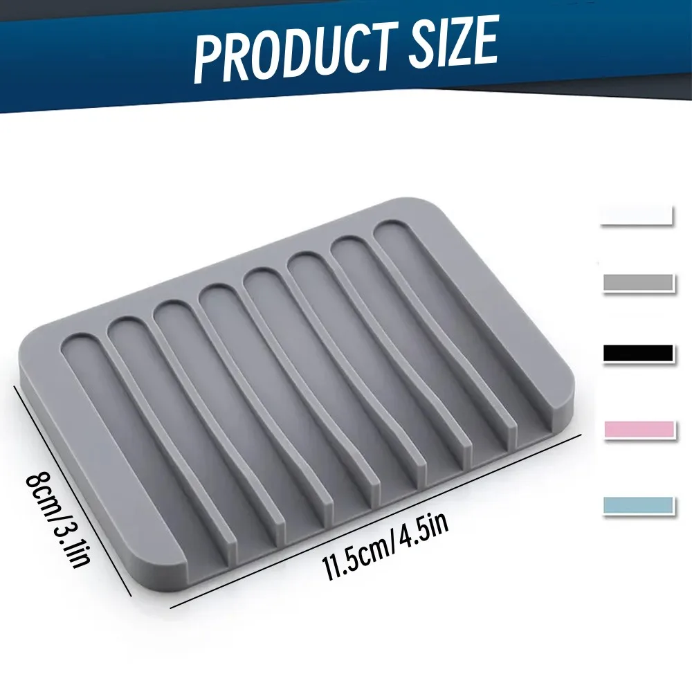 1 Piece Silicone Soap Rack Creative Drain Soap Dish No Punching Bathroom Countertop Non-Slip Storage Rack